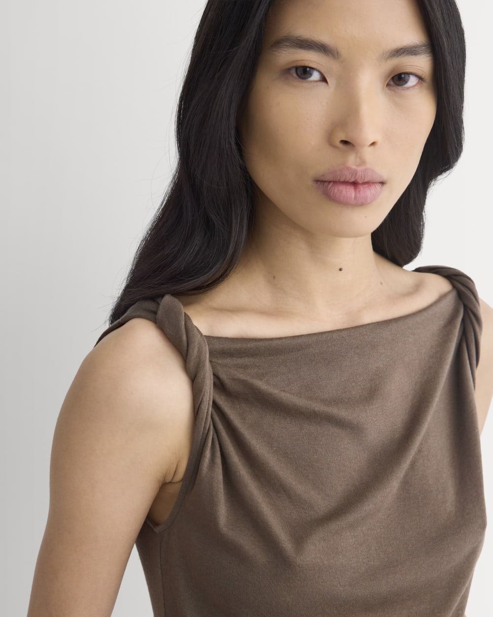 womens-cowl-neck-twist-tank-butterluxe-deep-taupe