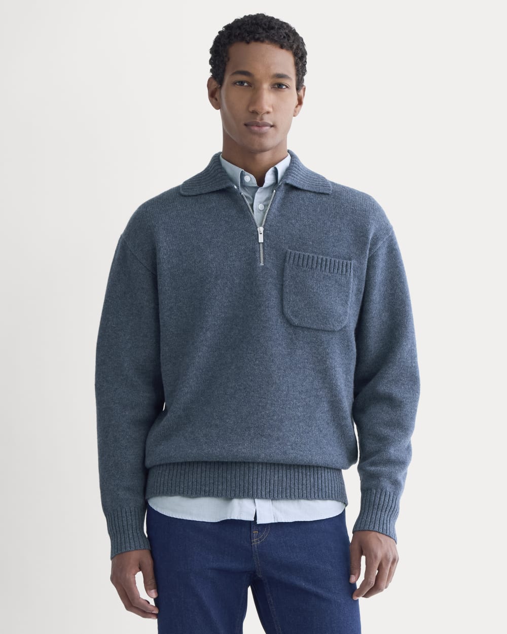 mens-luxe-merino-qzip-pullover-heather-midnight-navy | primary