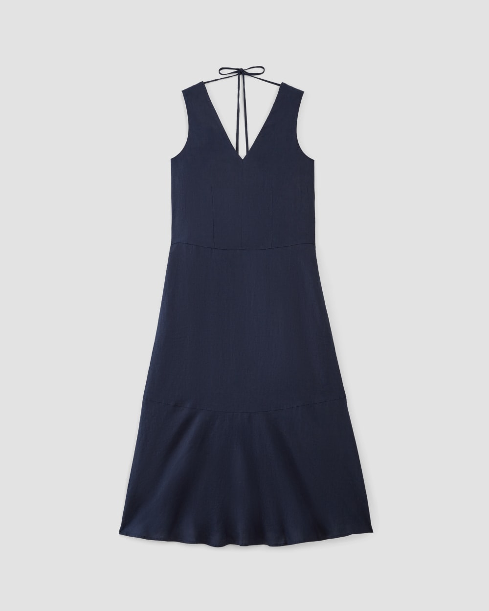 womens-linen-v-neck-maxi-dress-navy | alt