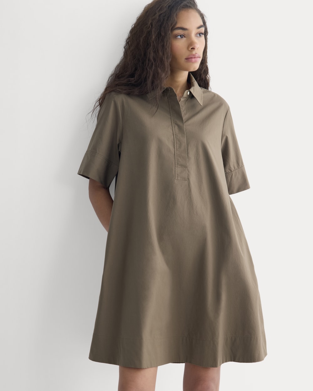 Popover Mini Shirtrdress in Ultrasoft Cotton | Beech Everlane Popover Mini Shirtrdress in Ultrasoft Cotton | Beech Everlane