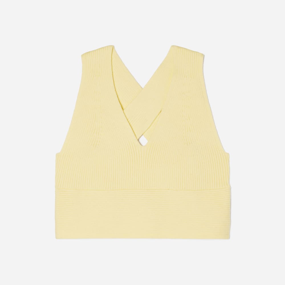 womens-cotton-crossback-cropped-sweater-yellow | alt
