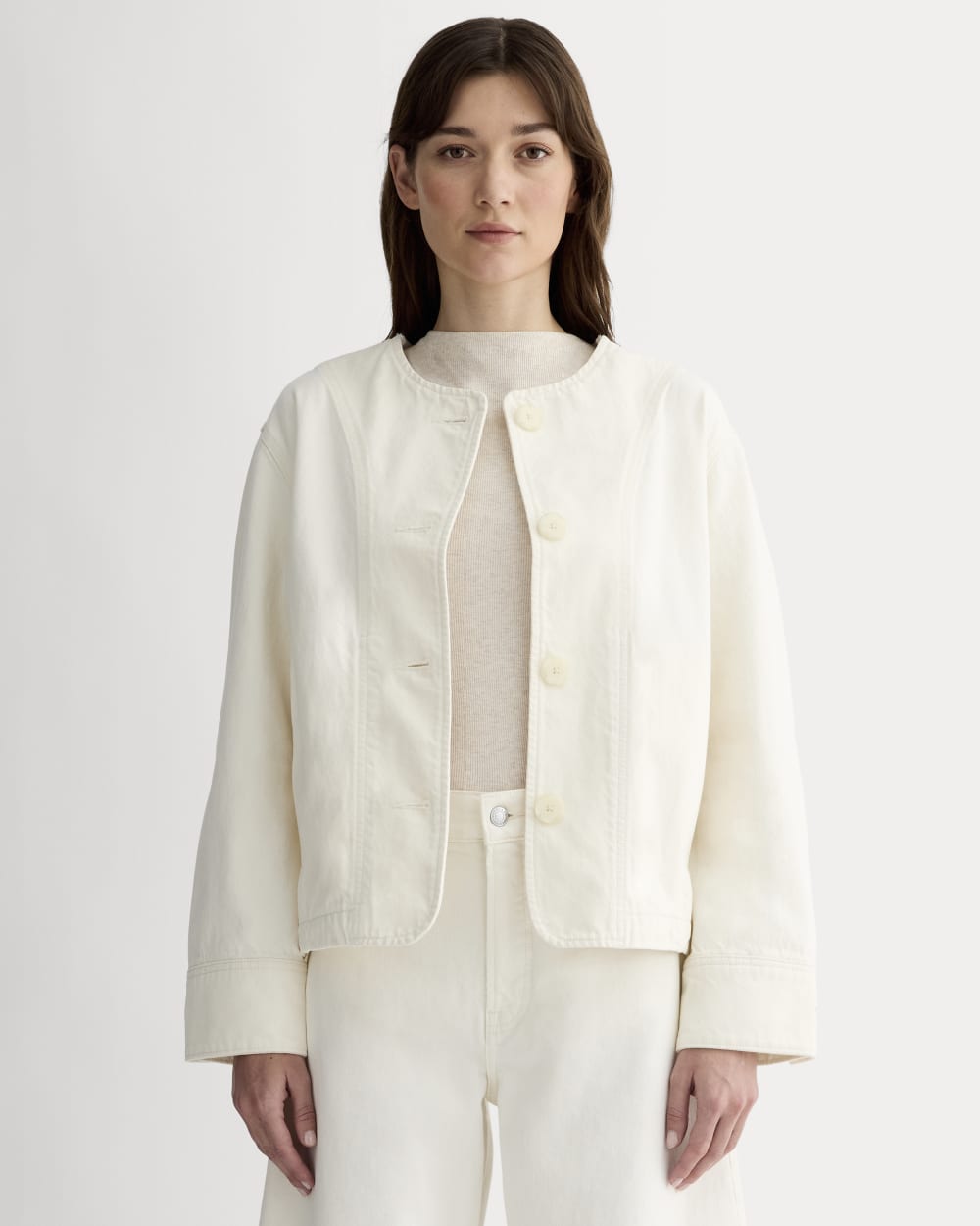 womens-denim-barrel-jacket-calico-ecru | primary