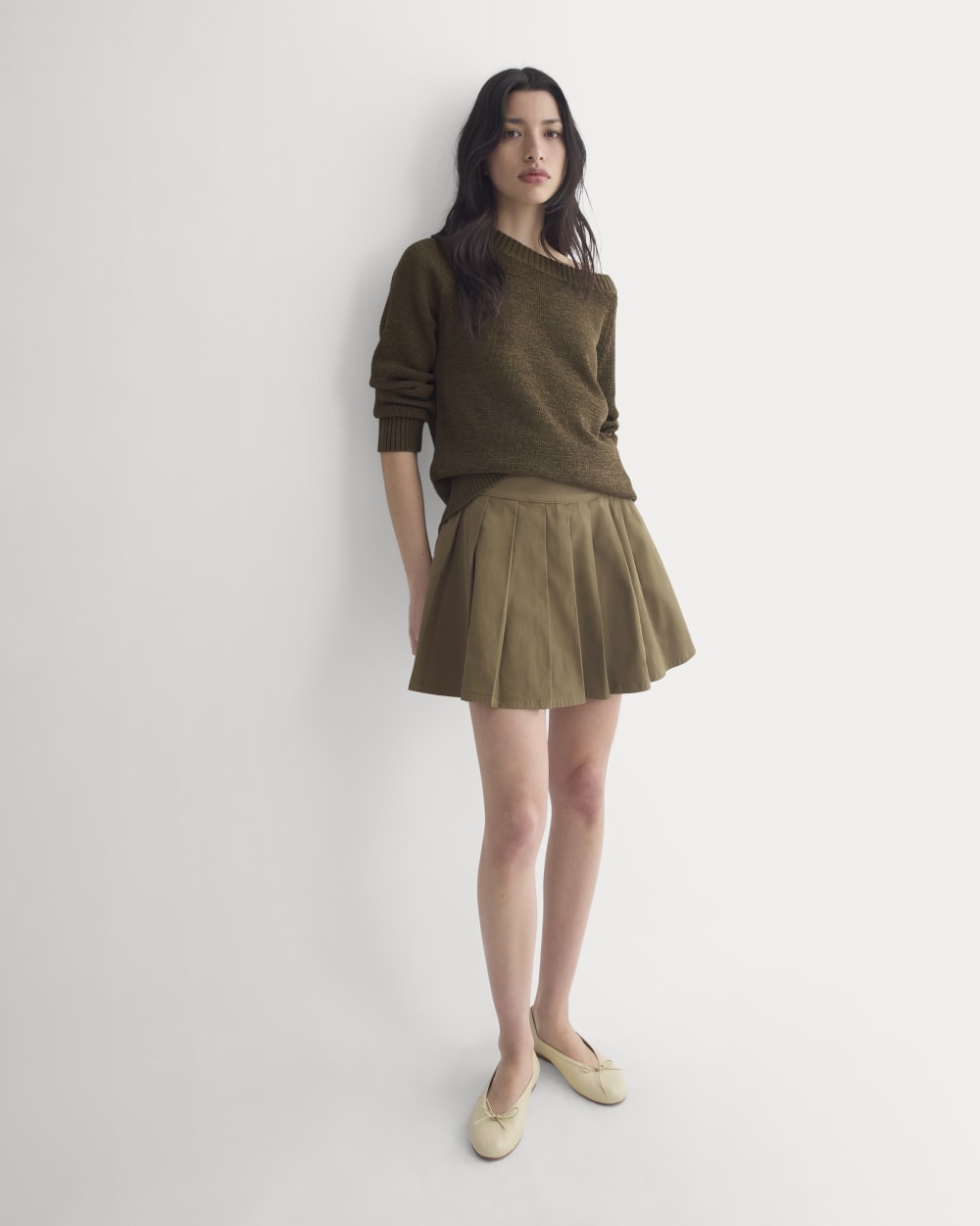 womens-utility-pleated-mini-skirt-olive