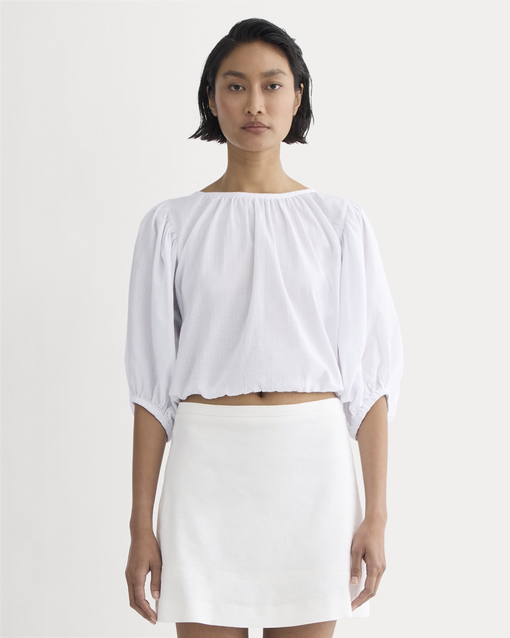 Everlane Gauze Puff-Sleeve Top in White, Size XXL, Cotton Everlane Gauze Puff-Sleeve Top in White, Size XXL, Cotton