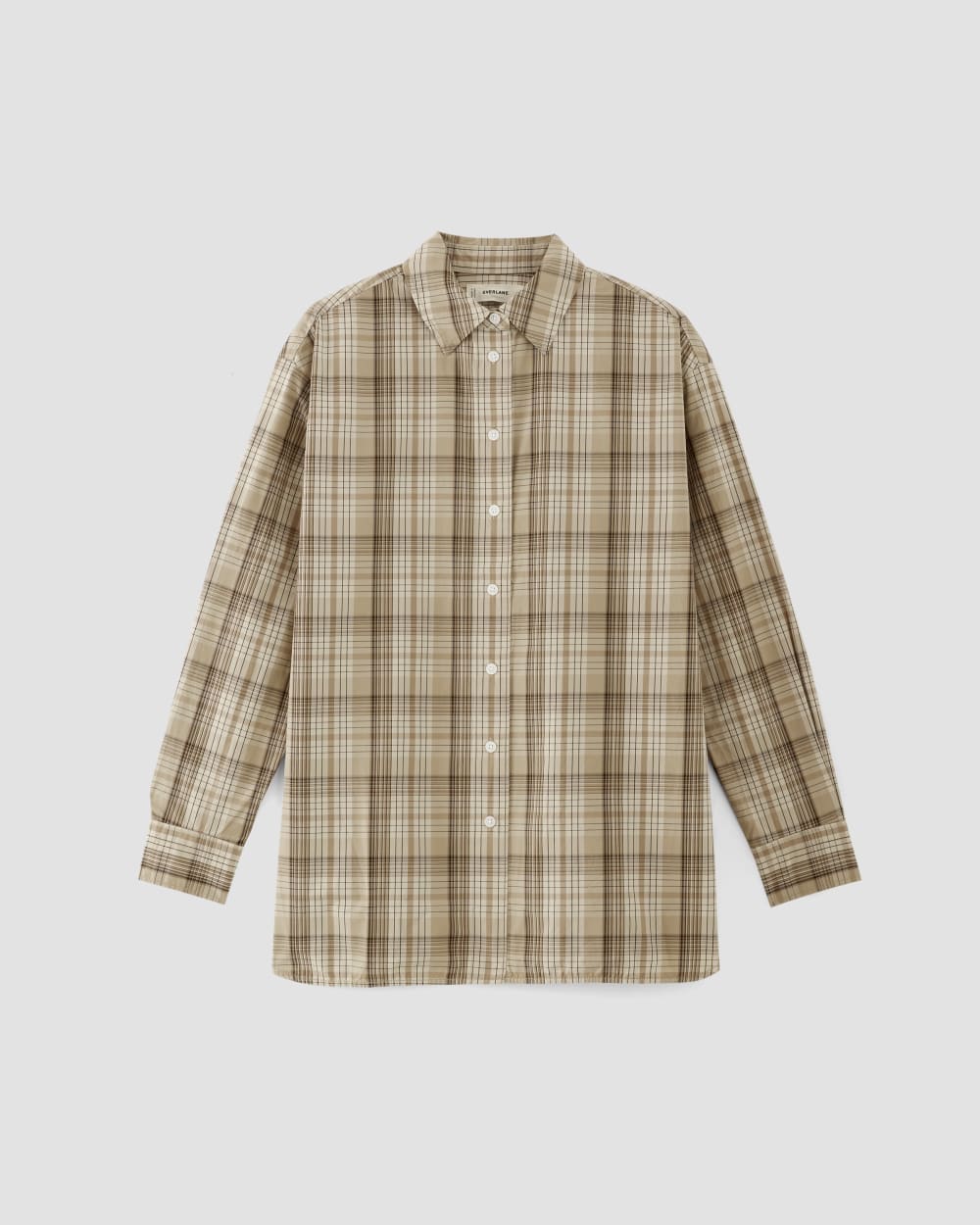 womens-supima-cotton-boyfriend-shirt-pale-khaki-plaid | alt