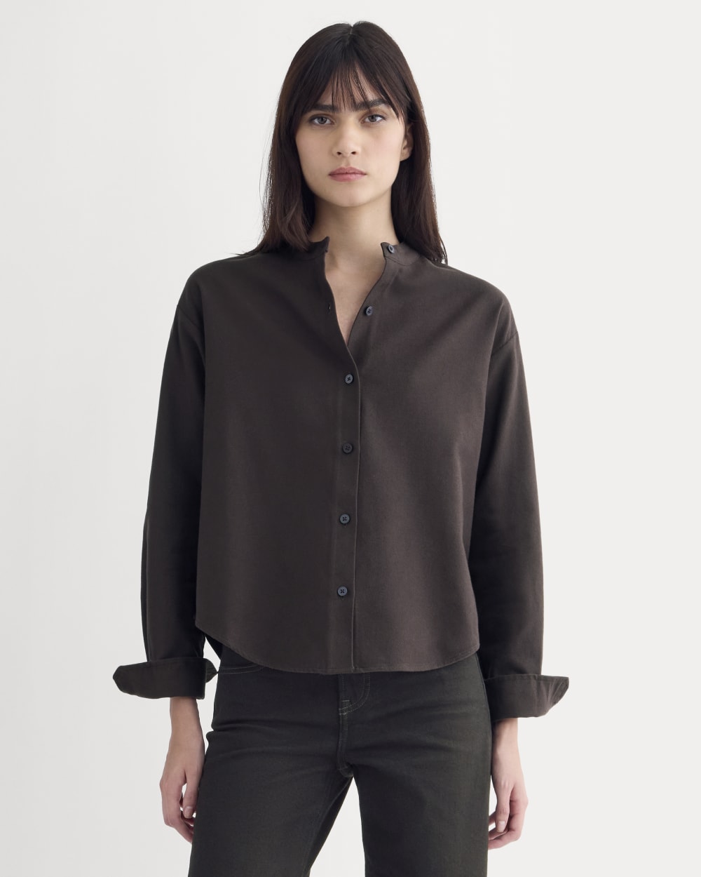 womens-flannel-shirt-dark-chocolate | primary