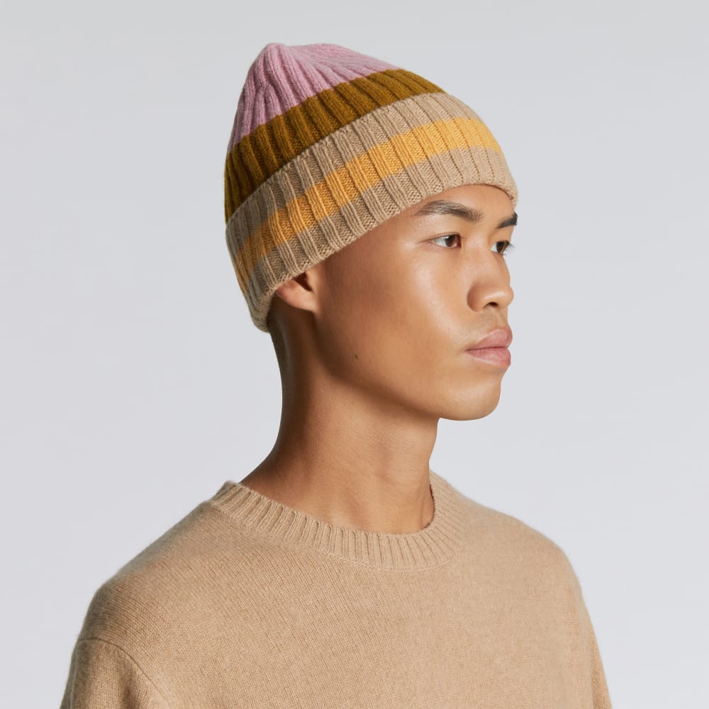unisex-recashmere-beanie-tapenade-multi-stripe