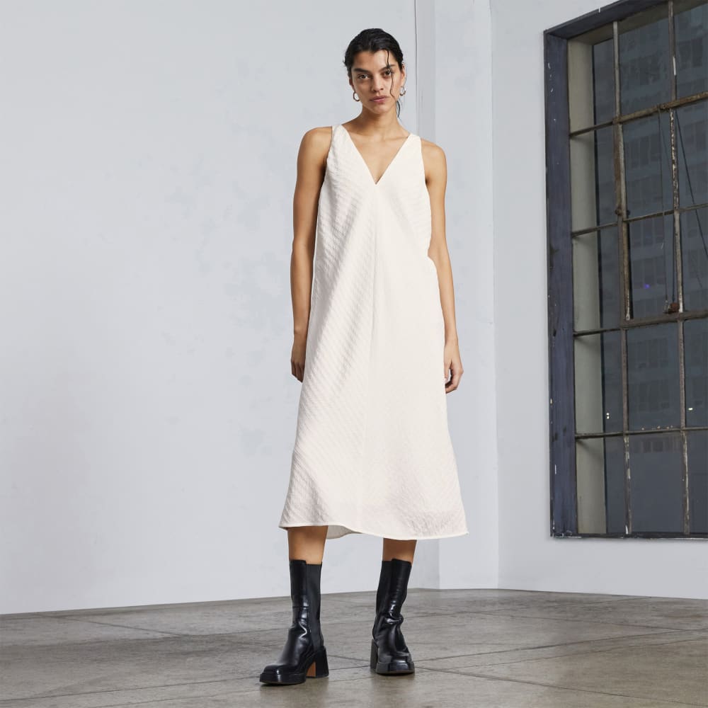 womens-city-stripe-midi-dress-bone | primary