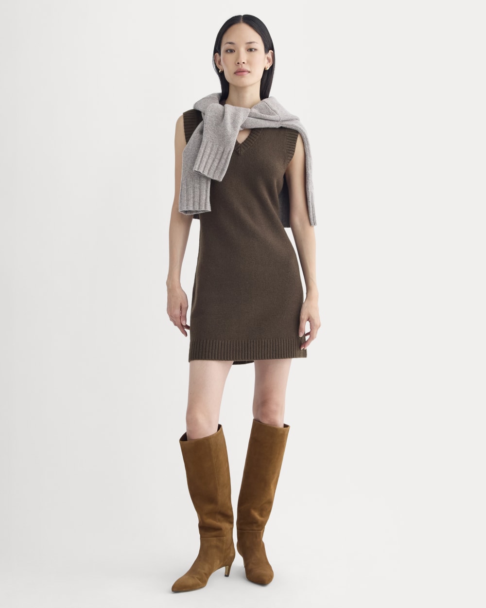 Everlane Sweater Mini Dress, Luxe Merino, Coffee Bean, Size XL Everlane Sweater Mini Dress, Luxe Merino, Coffee Bean, Size XL