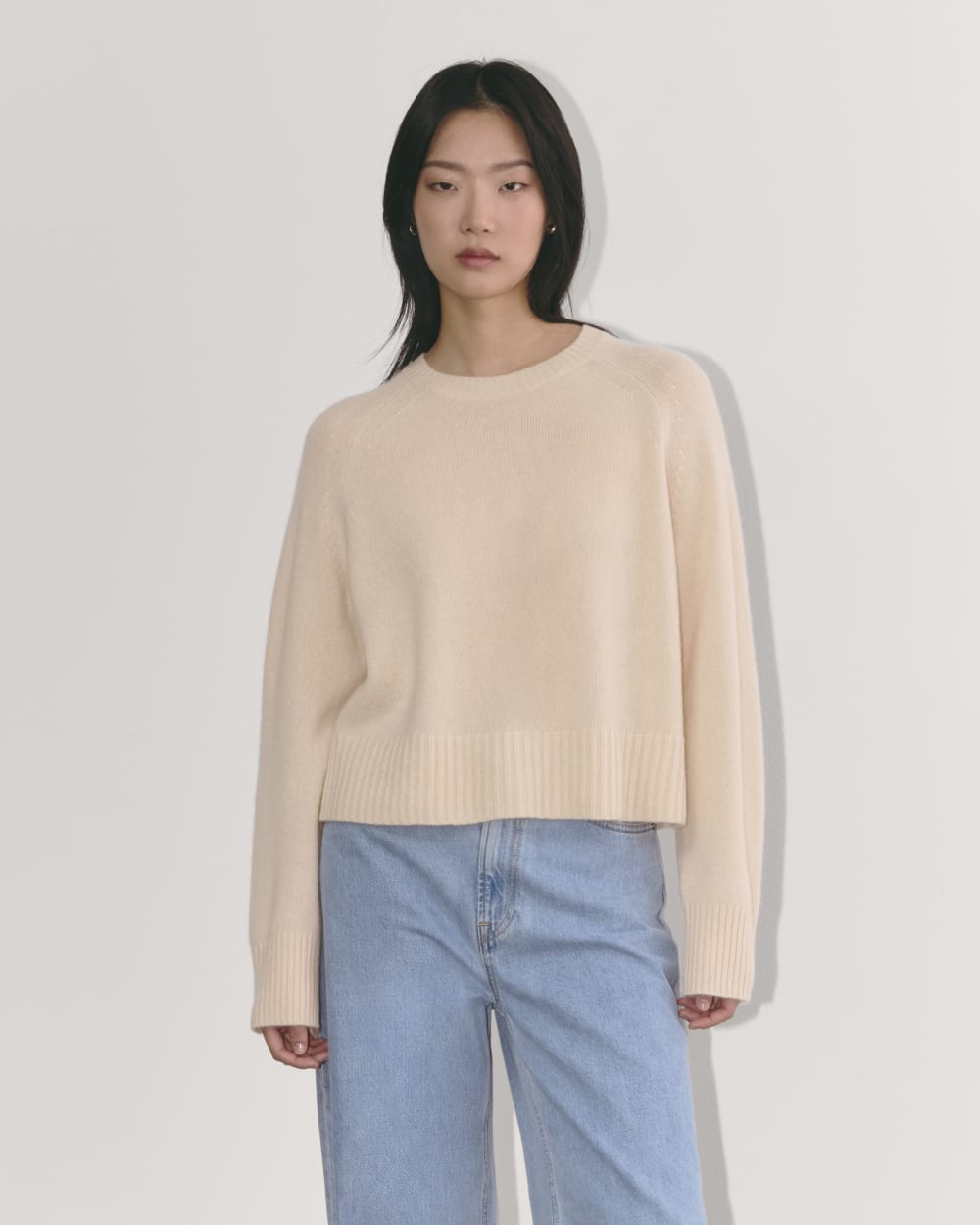 womens-cashmere-boxy-crew-sweater-cream-cream | primary