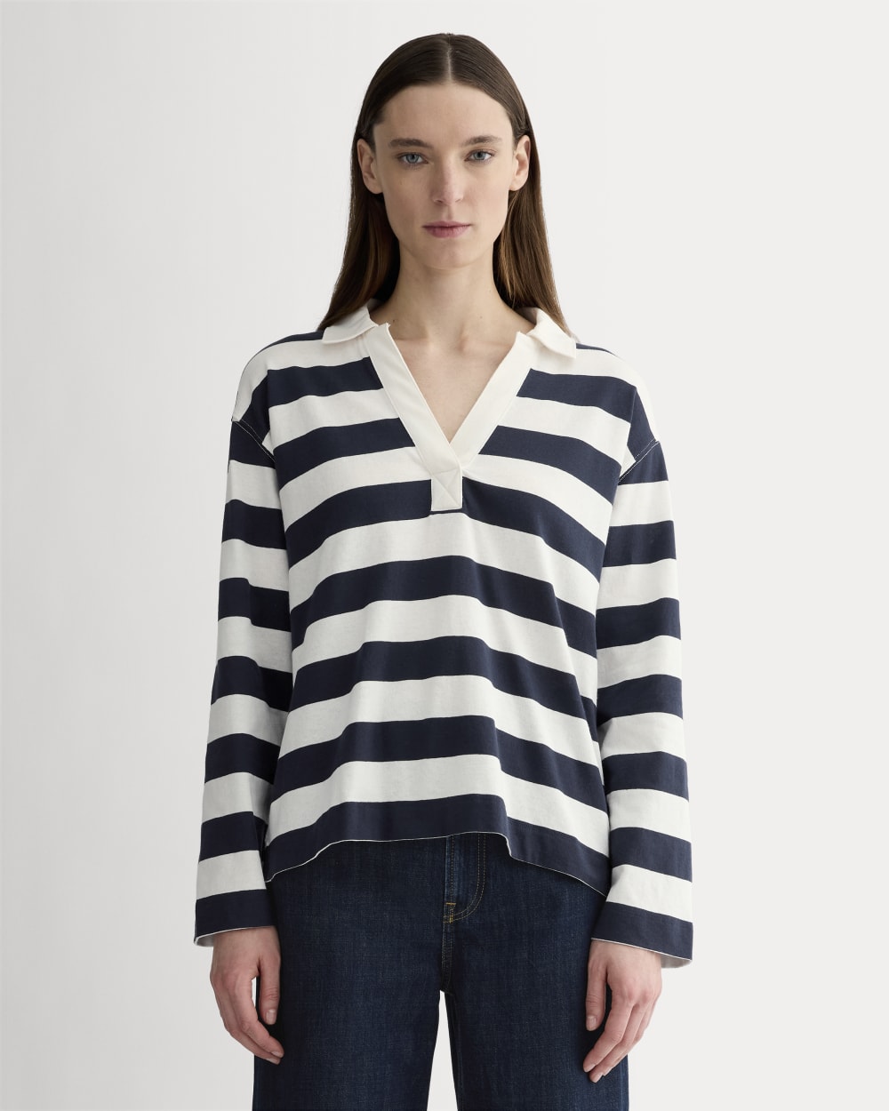The Mariner Rugby Top Navy Bone – Everlane