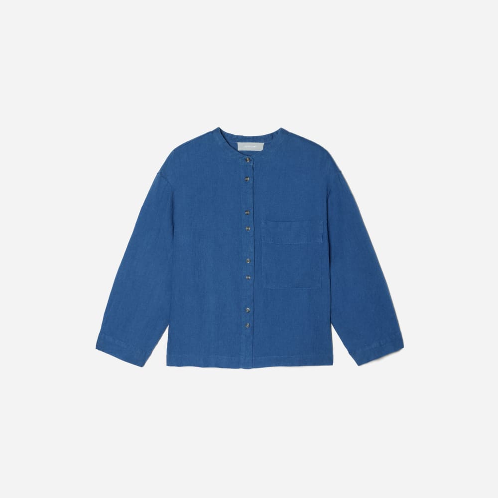 womens-linen-billow-blouse-deep-blue | alt