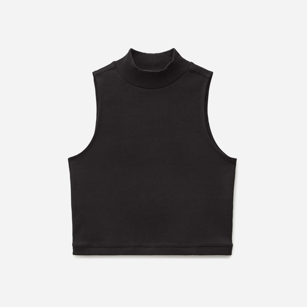 womens-stretch-rib-mockneck-tank-black | alt