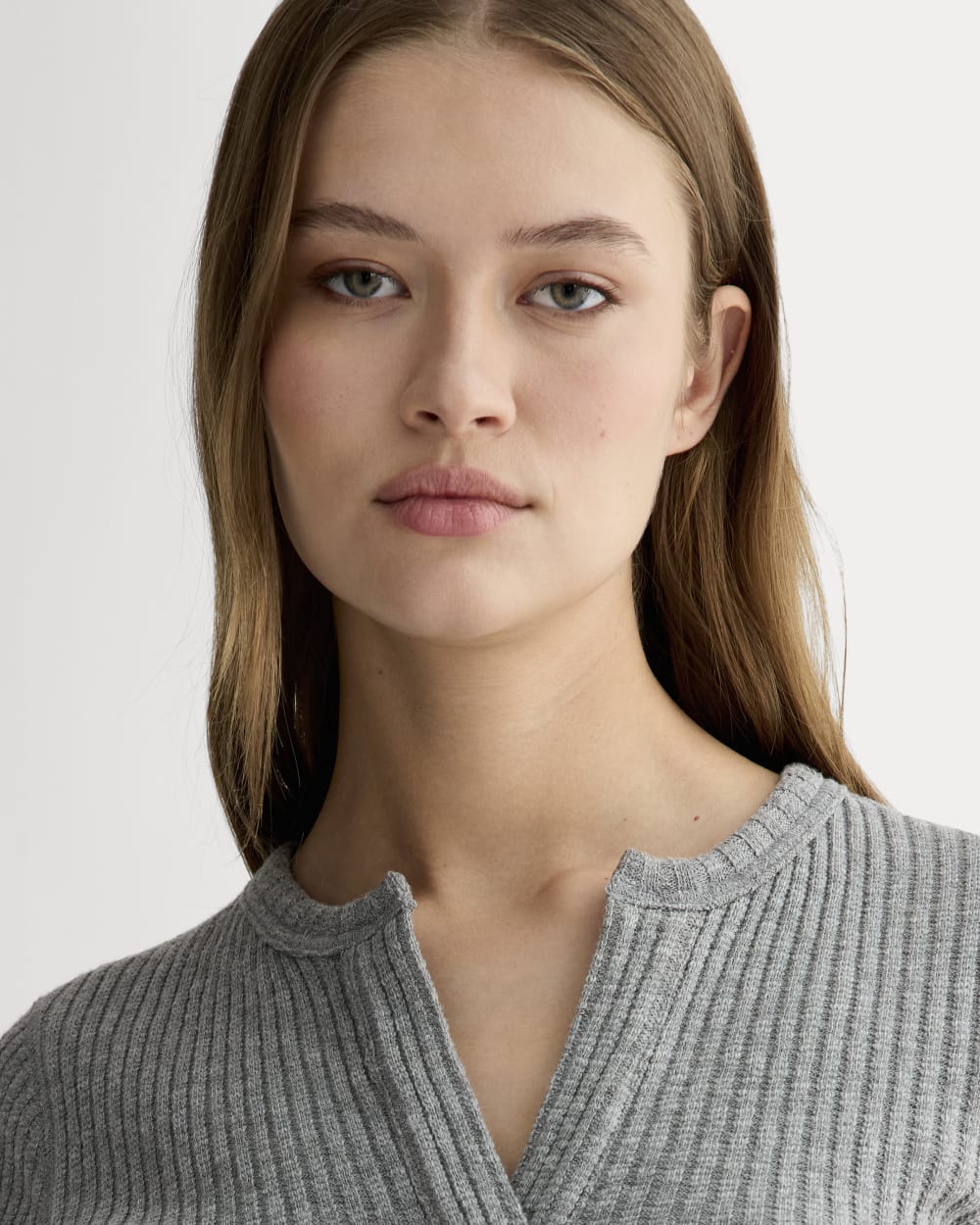 womens-rib-knit-short-sleeve-henley-mid-heather-grey