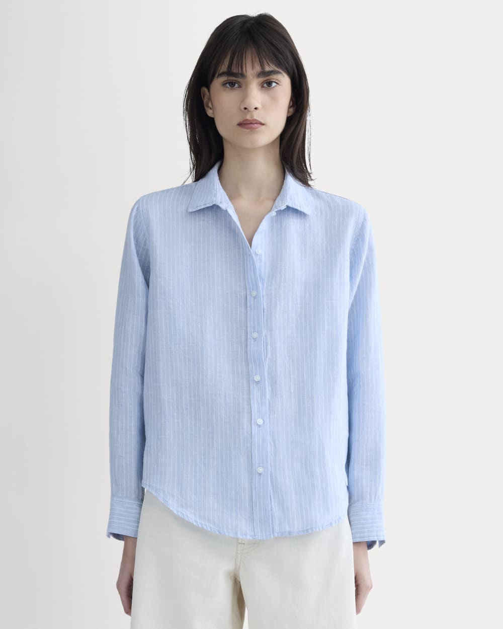 womens-relaxed-linen-shirt-sky-blue-white-stripe | primary