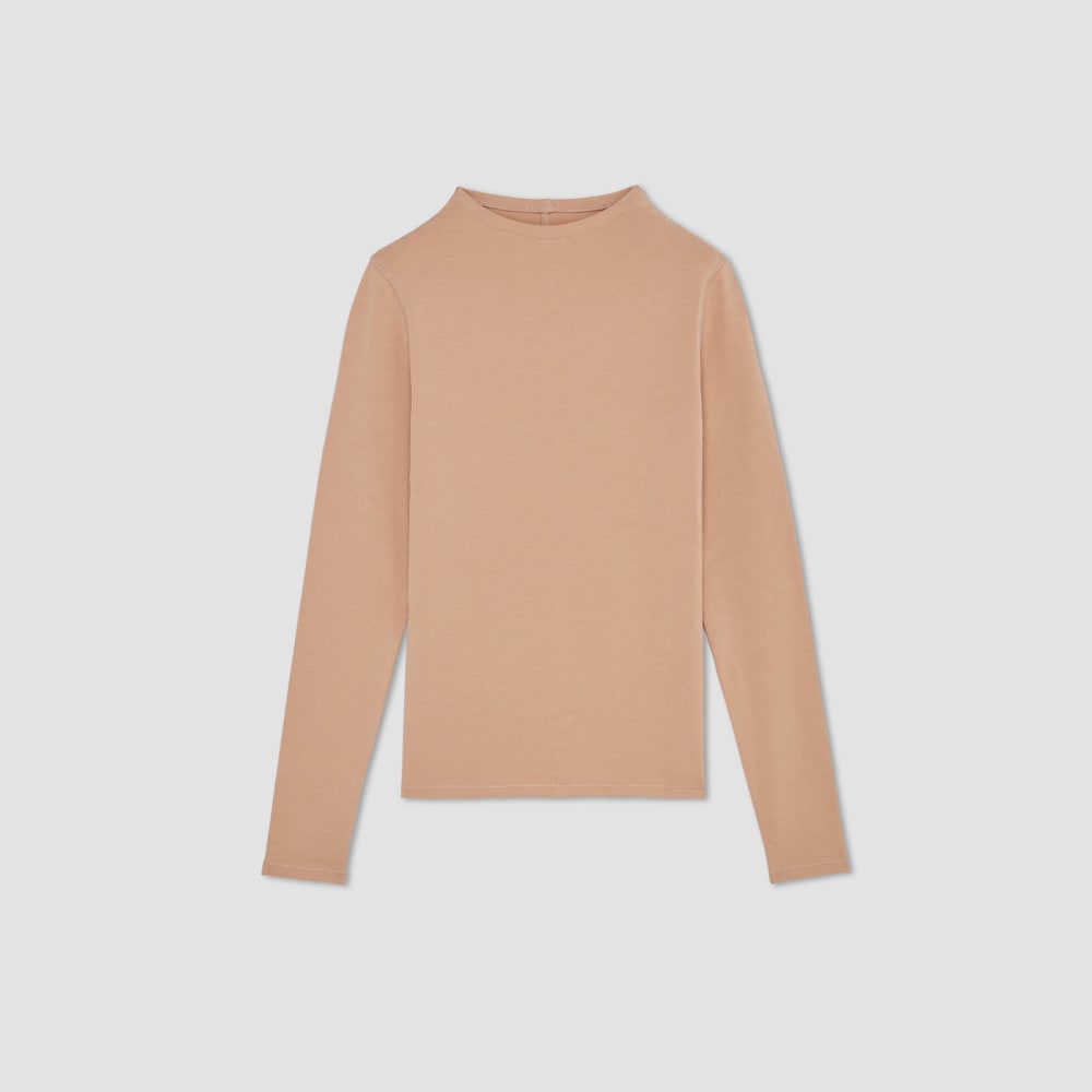 womens-supima-stretch-funnel-neck-tee-blush-pink | alt