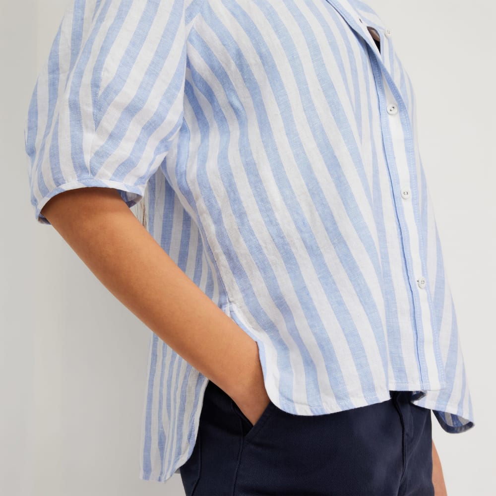 womens-linen-puff-sleeve-shirt-blue-white
