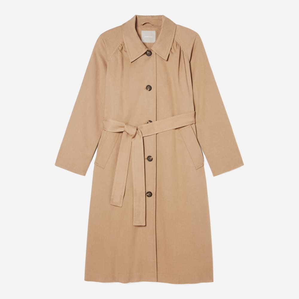womens-gathered-mac-trench-ash-brown | alt