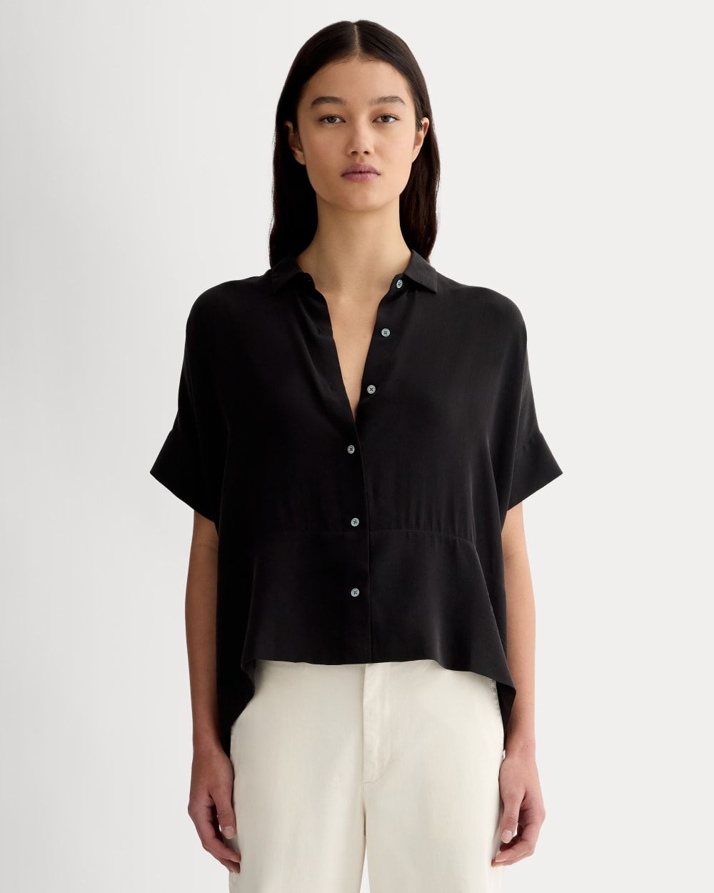 womens-clean-slk-sq-shirt-black | primary