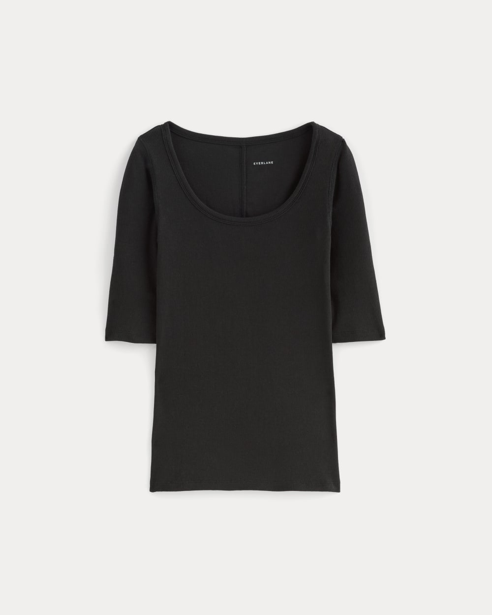 womens-supima-micro-rib-scoop-neck-tee-black | alt