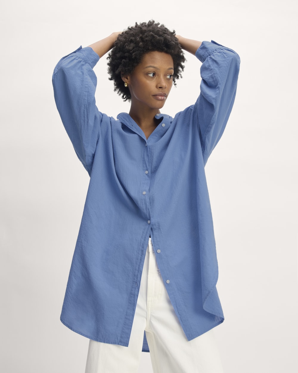 The Gauze Oversized Shirt | Blue Opal – Everlane