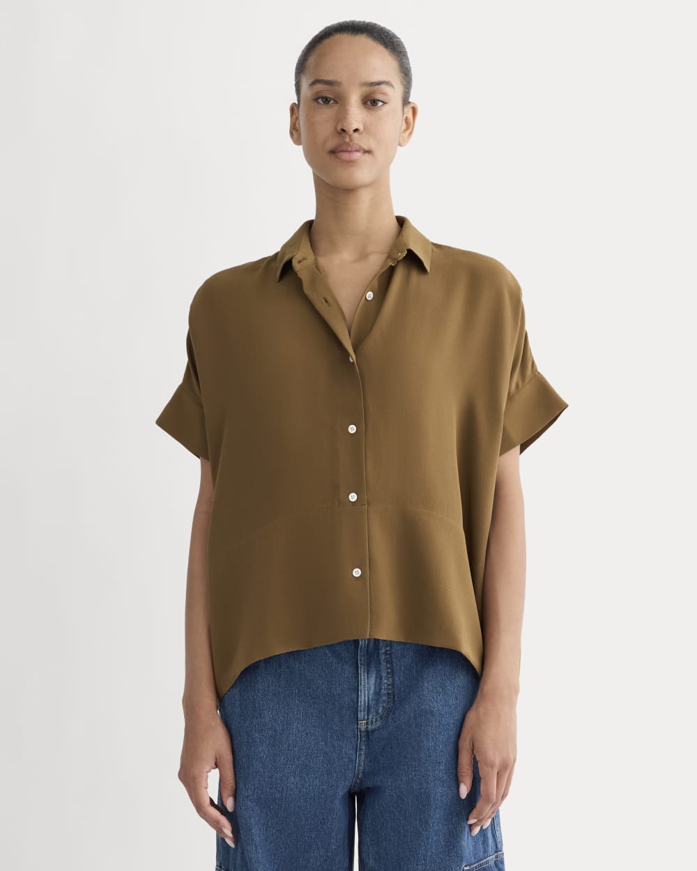 womens-clean-silk-ss-square-shirt-toffee | primary