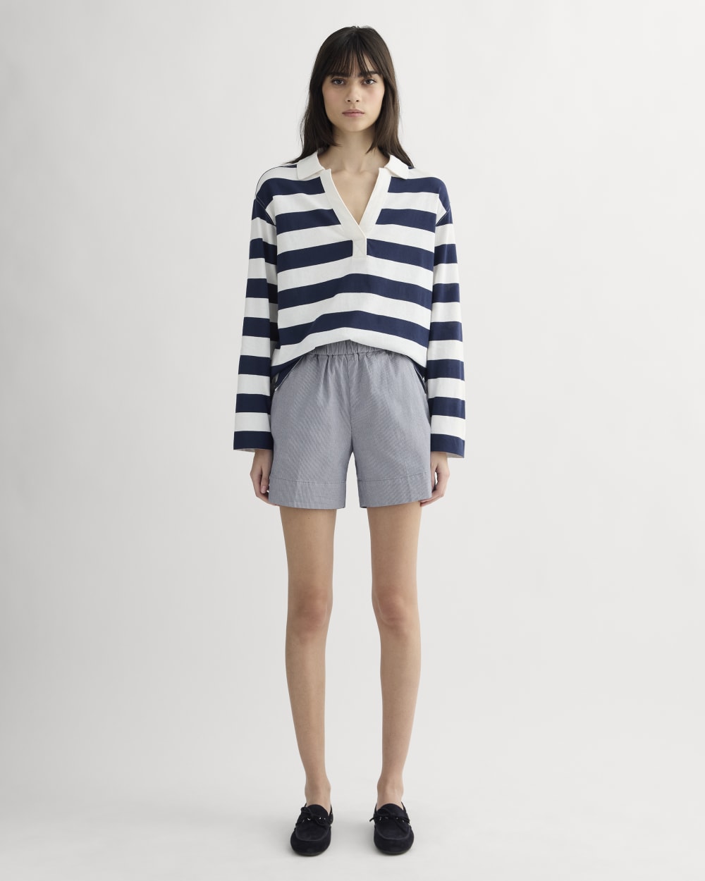 The Easy Short | Dark Denim Pinstripe – Everlane