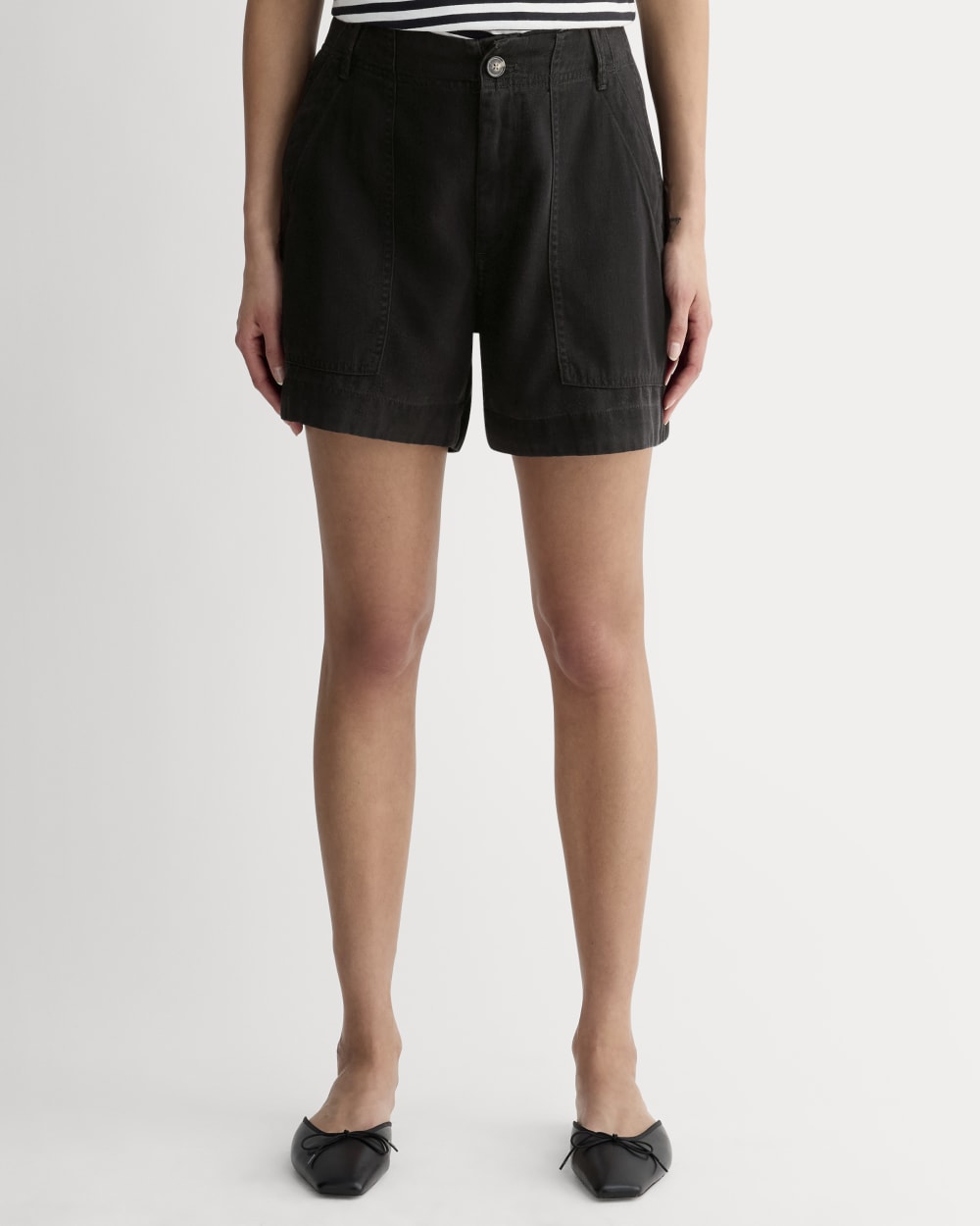 womens-tencel-darted-utility-short-black