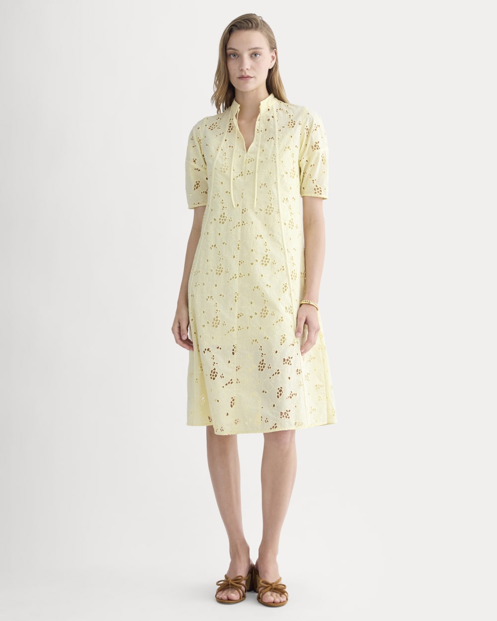The Eyelet Midi Dress | Light Yellow Everlane The Eyelet Midi Dress | Light Yellow Everlane