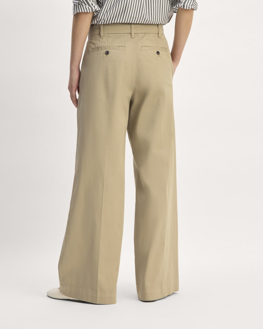 womens-pleated-wide-leg-chino-trench-coat-khaki