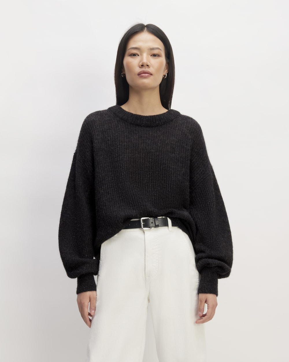 The Cocoon Crew in Alpaca Heathered Black – Everlane - Main Image