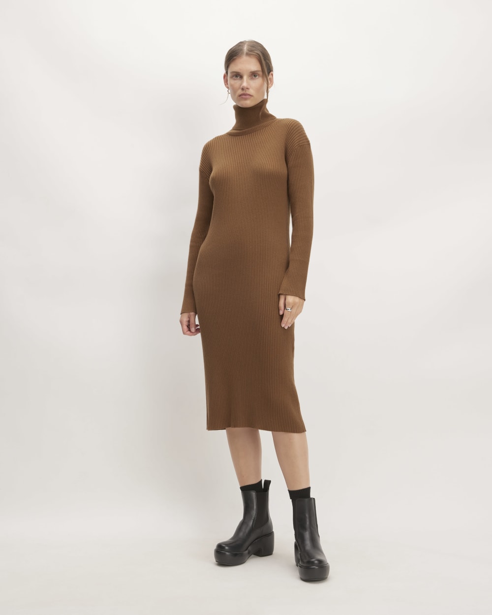 The Cotton-Merino Turtleneck Dress | Rich Camel Everlane The Cotton-Merino Turtleneck Dress | Rich Camel Everlane