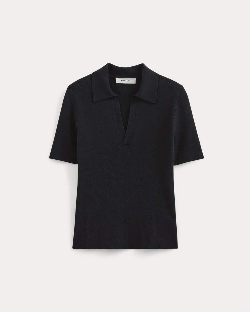 womens-knit-polo-black | alt