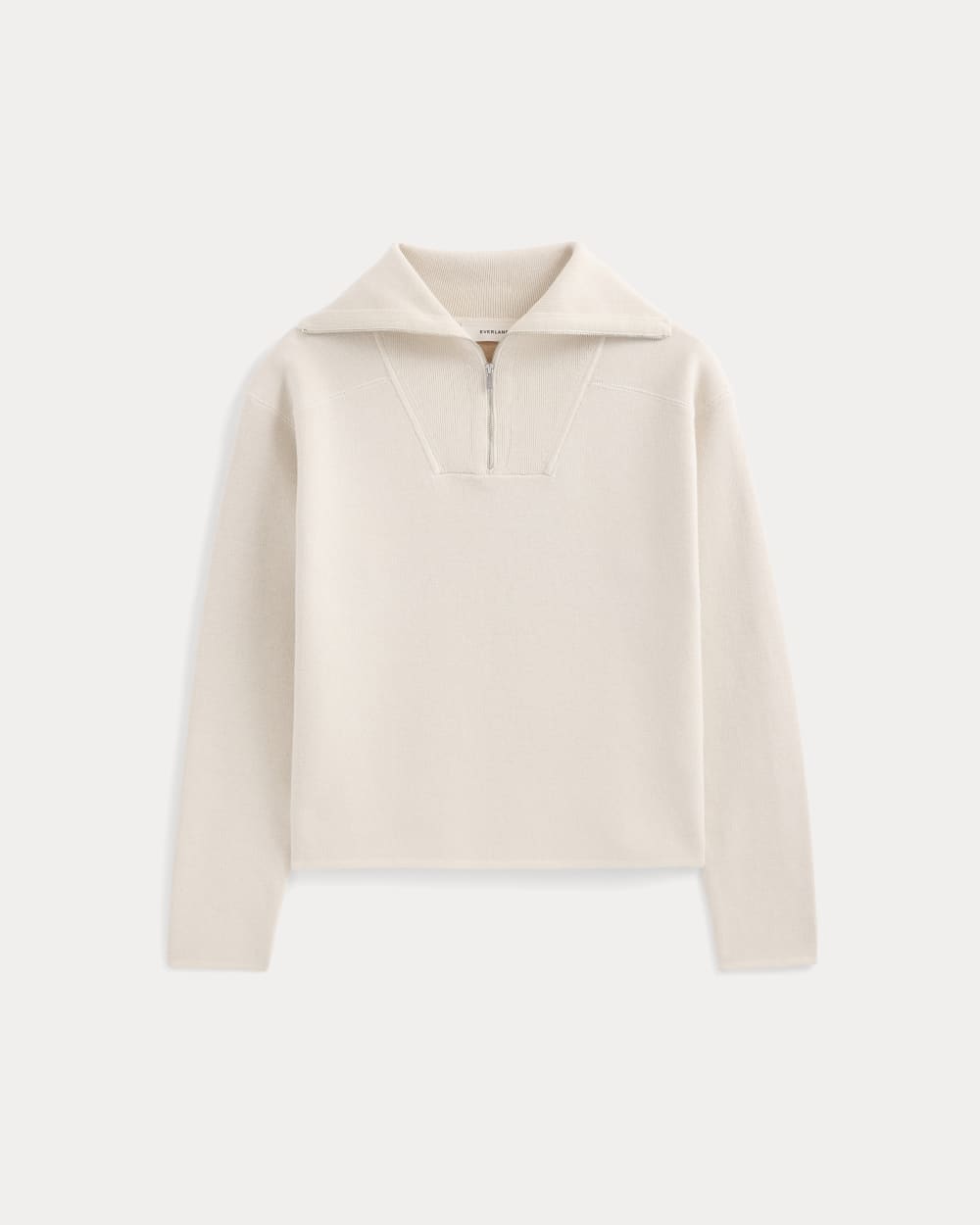 womens-double-knit-half-zip-cottonmerino-bone-cream-sand-light-camel | alt
