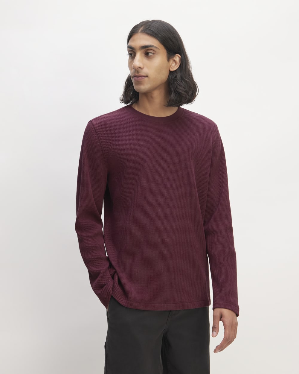 The Waffle Long-Sleeve Crew | Burgundy – Everlane