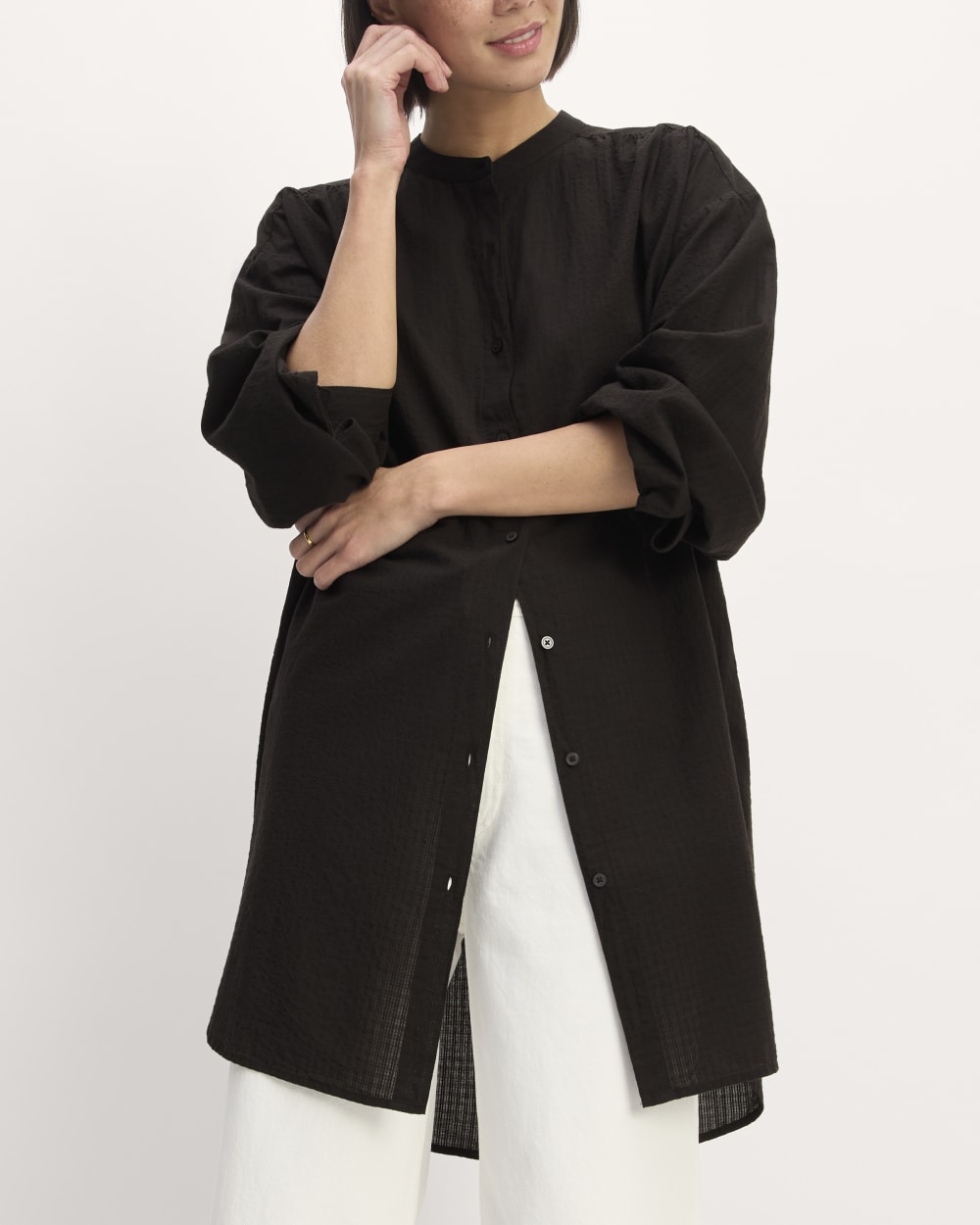 womens-gauze-oversized-shirt-black