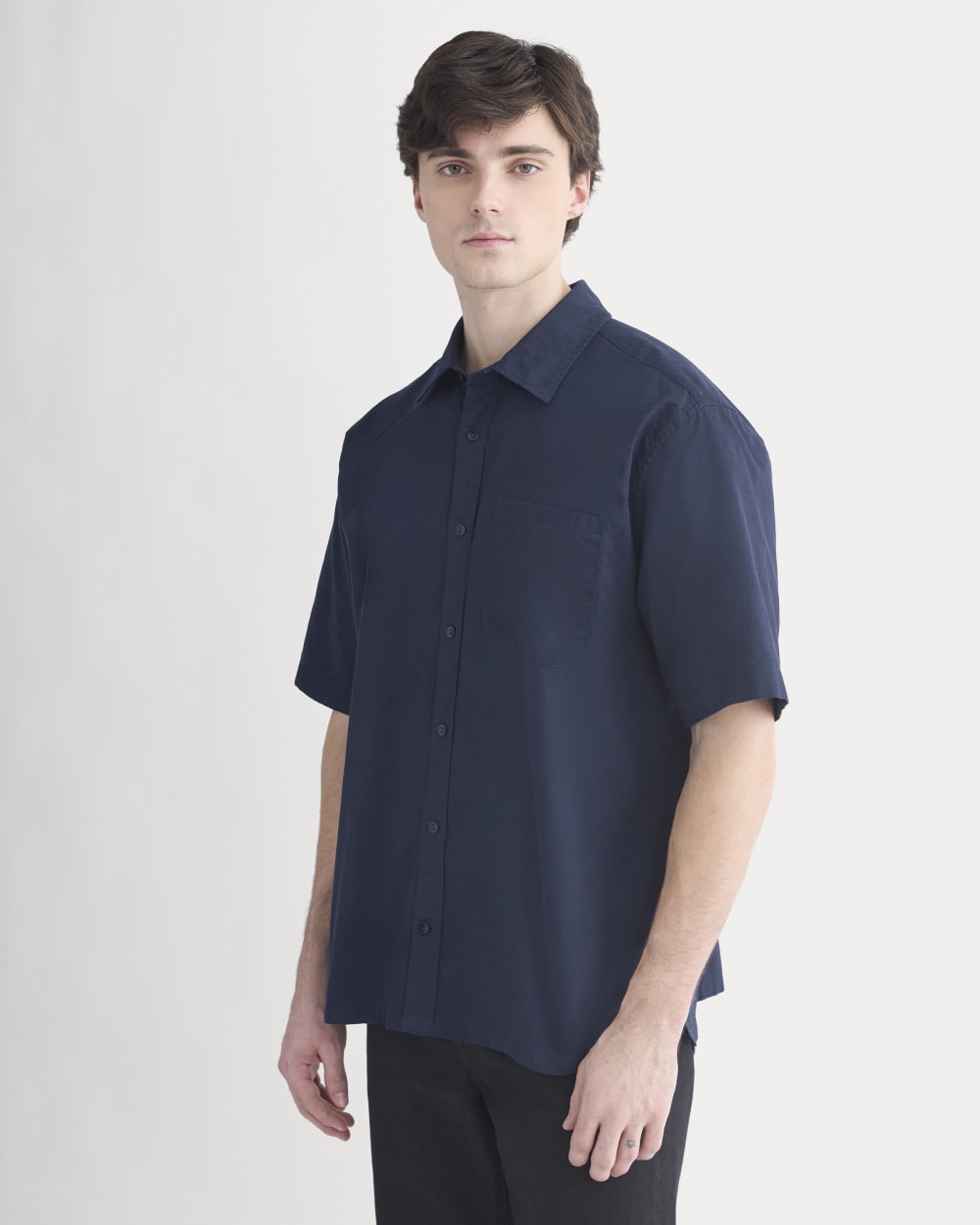 100 cotton short sleeve dress shirts 100% Organic Cotton Slub Short Sleeve Button Up Shirt