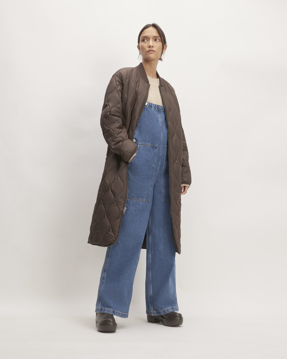 The ReNew Long Liner | Earth Brown – Everlane The ReNew Long Liner | Earth Brown – Everlane