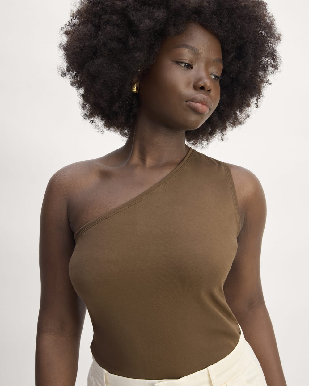 The Form One-Shoulder Tank | Cocoa – Everlane