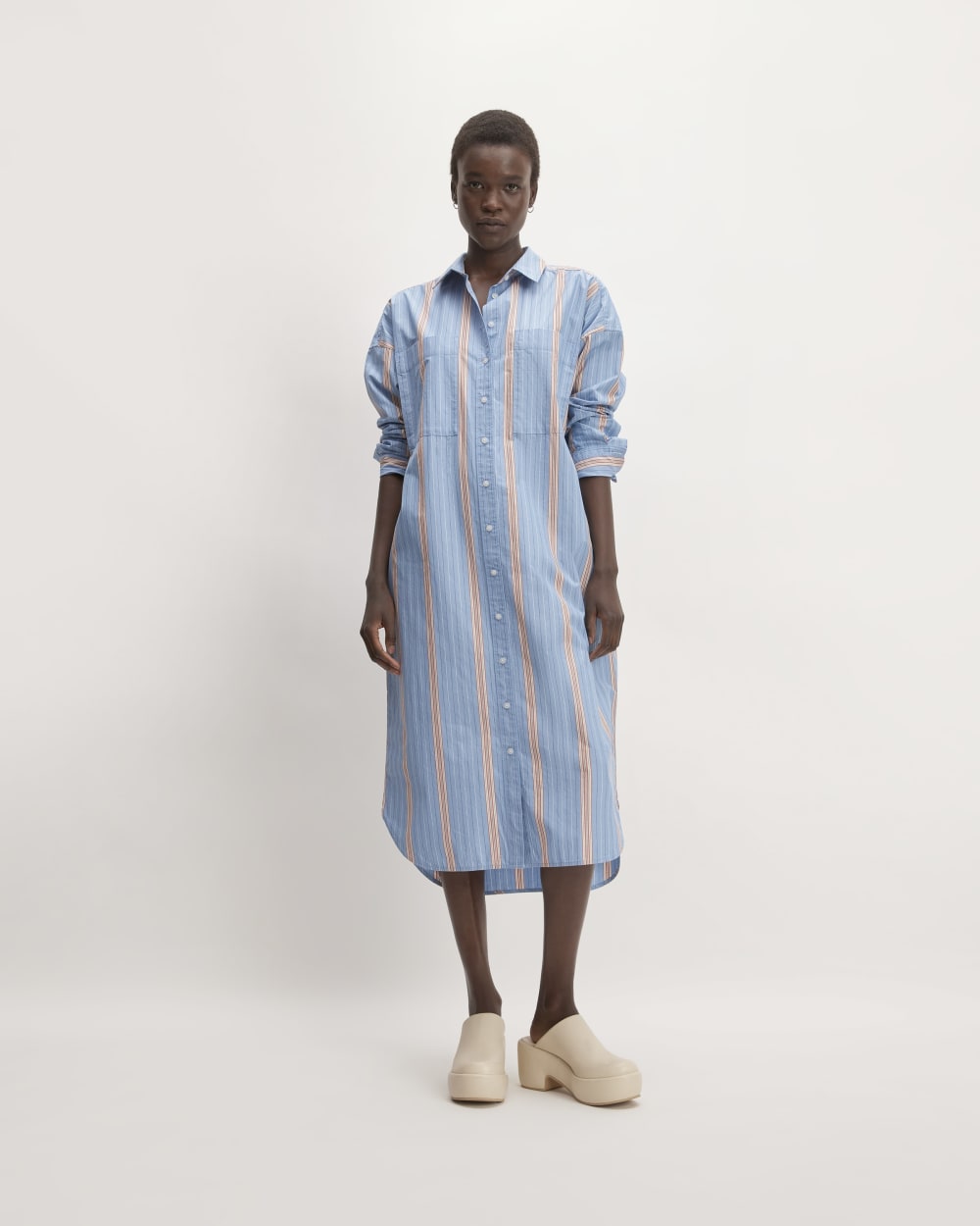 The Midi Cotton Shirt Dress | Parisian Blue / Black / Rusted Red / Bon Everlane The Midi Cotton Shirt Dress | Parisian Blue / Black / Rusted Red / Bon Everlane