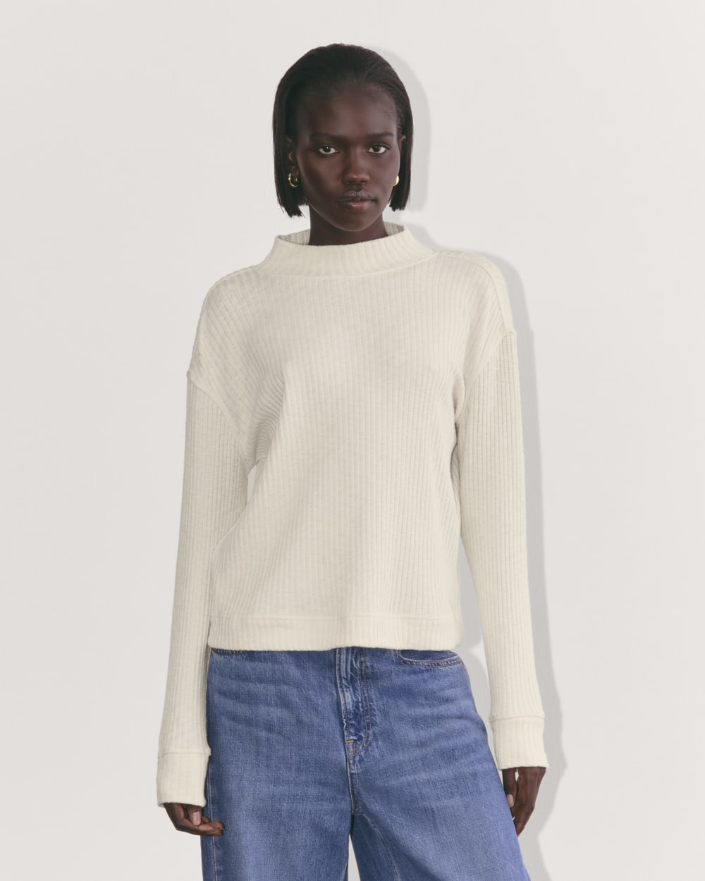 The Cozy Rib Funnel-Neck | Bone – Everlane