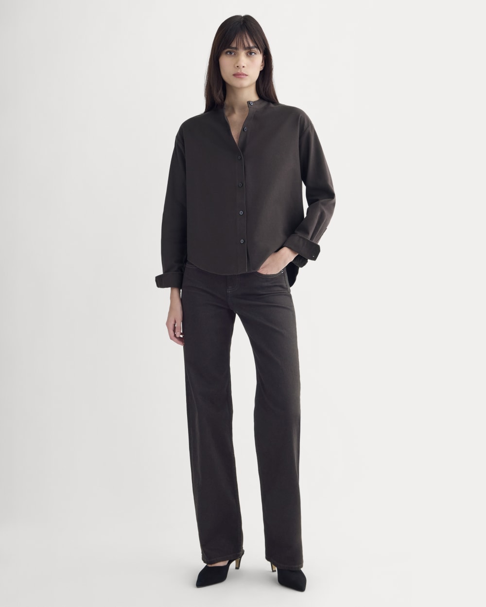 womens-flannel-shirt-dark-chocolate
