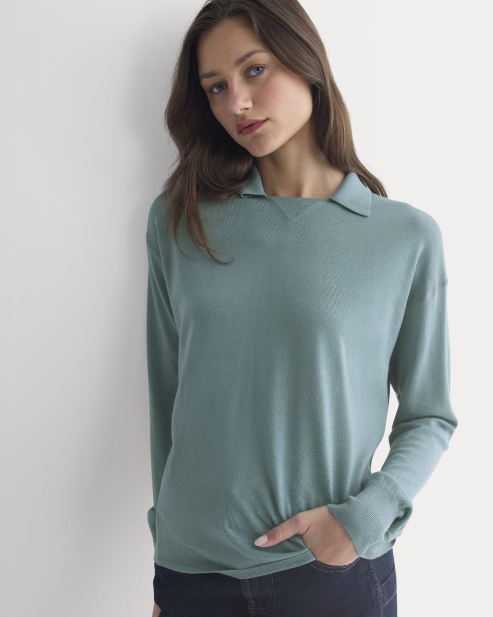 womens-oversized-polo-ultrafine-merino-gray-mist | primary