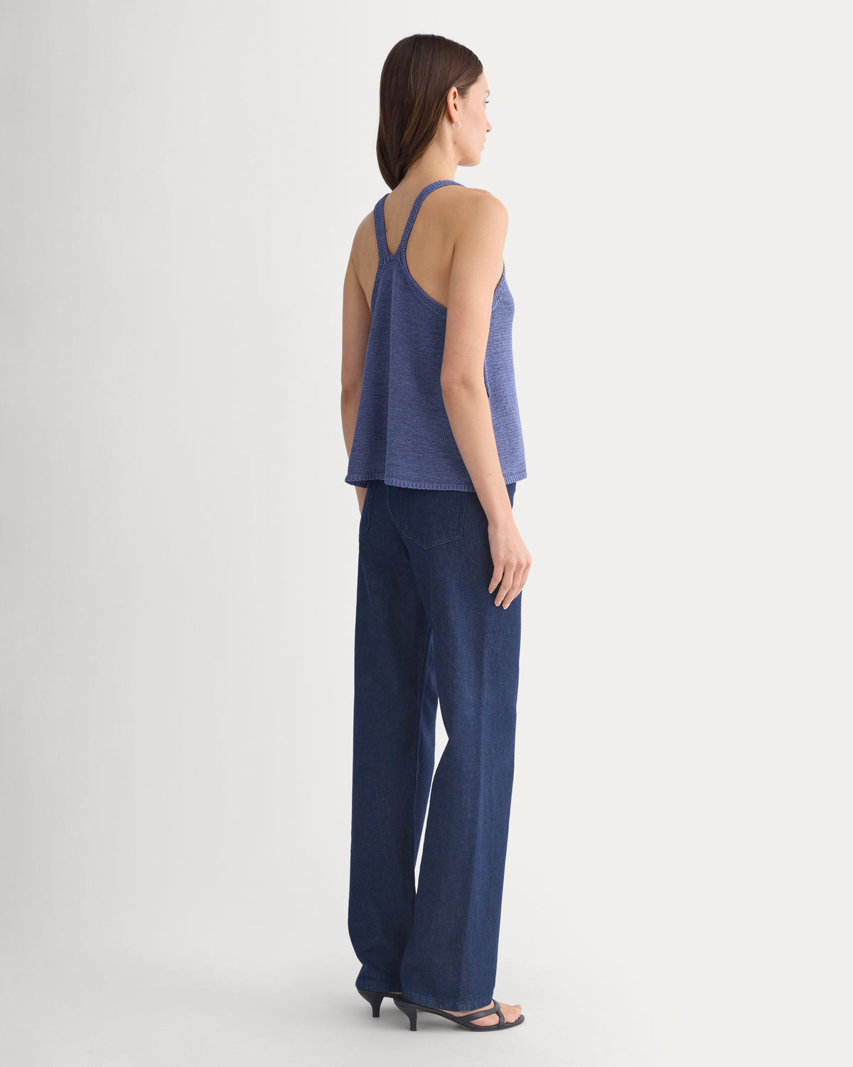Racerback V-Neck Sweater | Blue Dusk