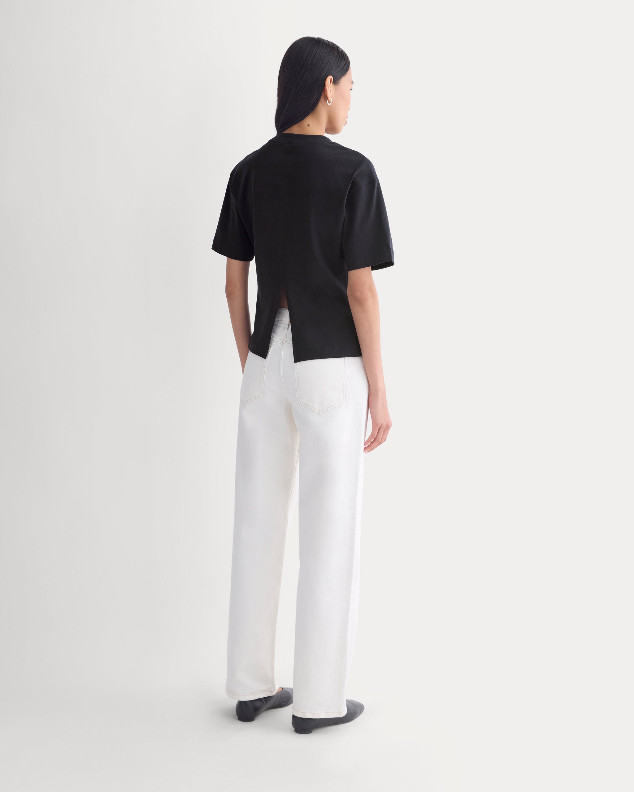 Premium Weight Back Slit Tee | Black