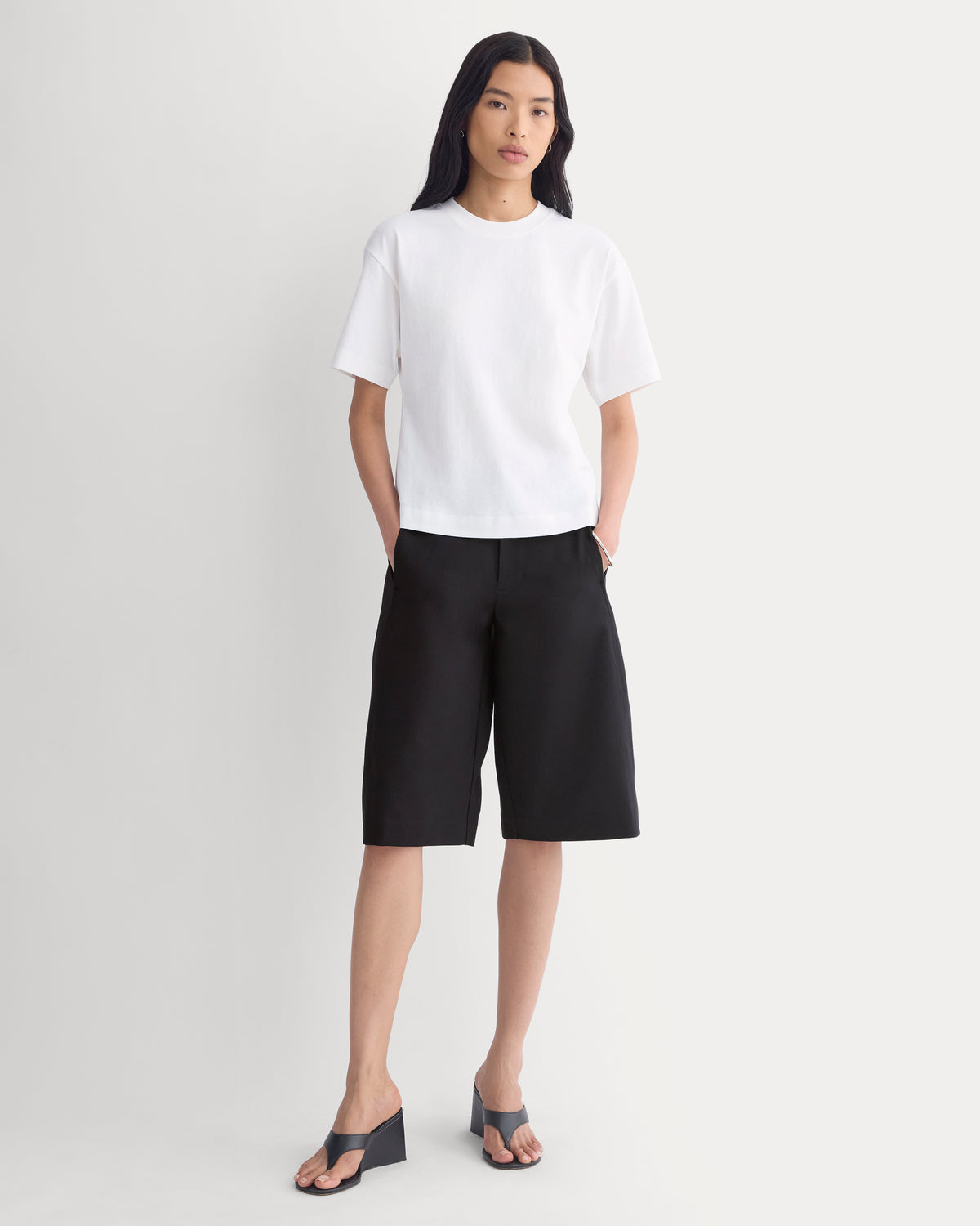Premium Weight Back Slit Tee | White