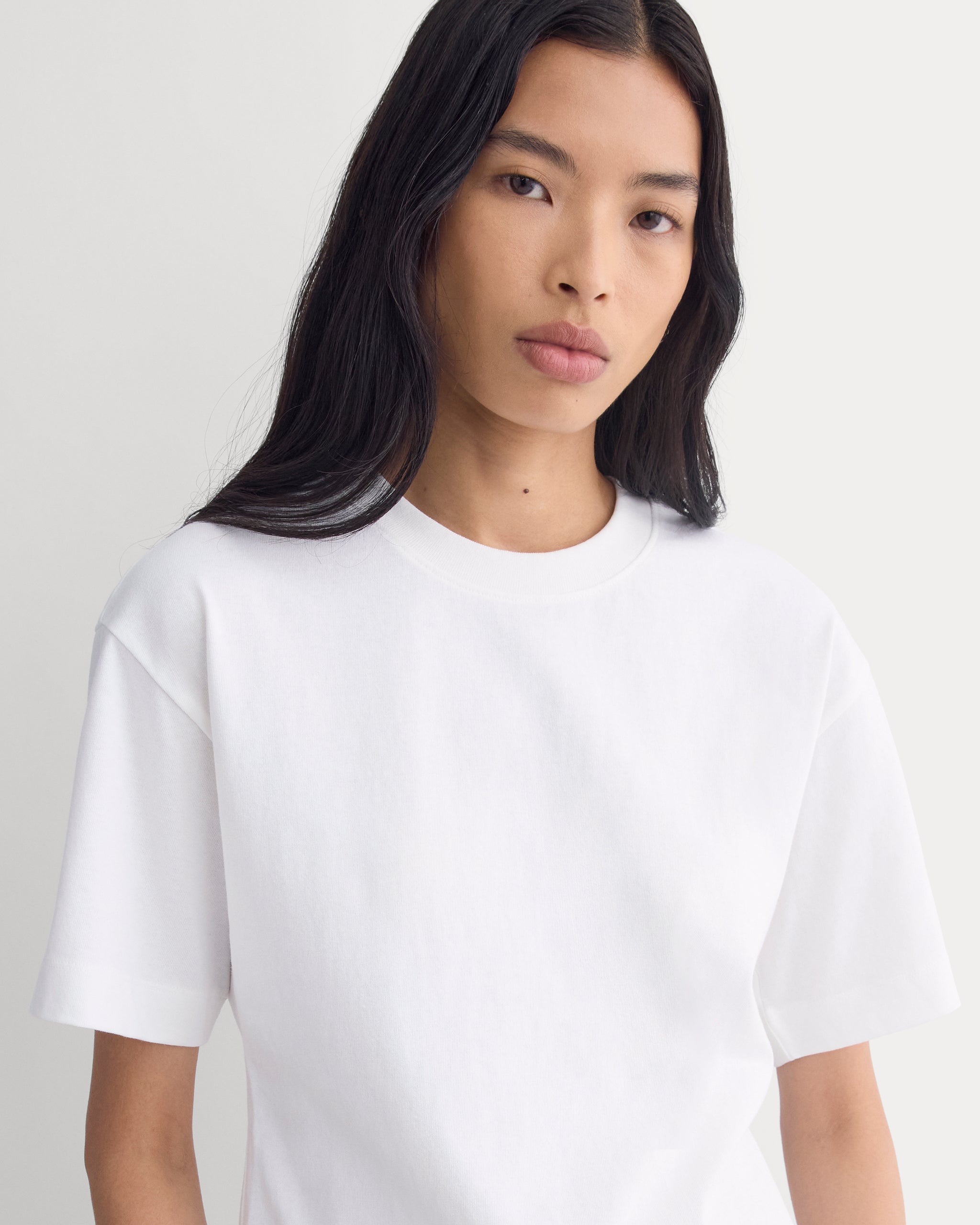 Premium Weight Back Slit Tee | White