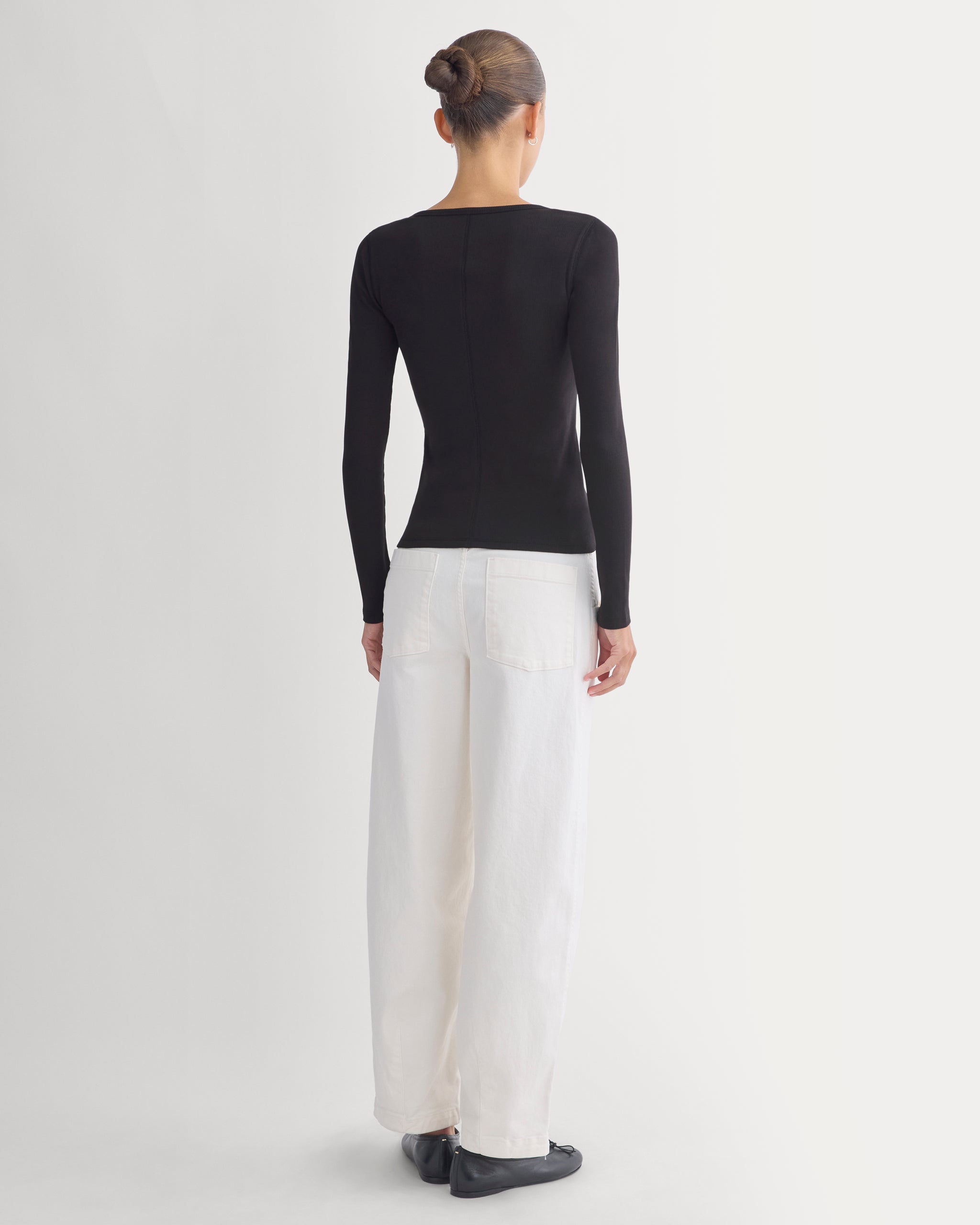 Effortless Rib Classic Long Sleeve | Black