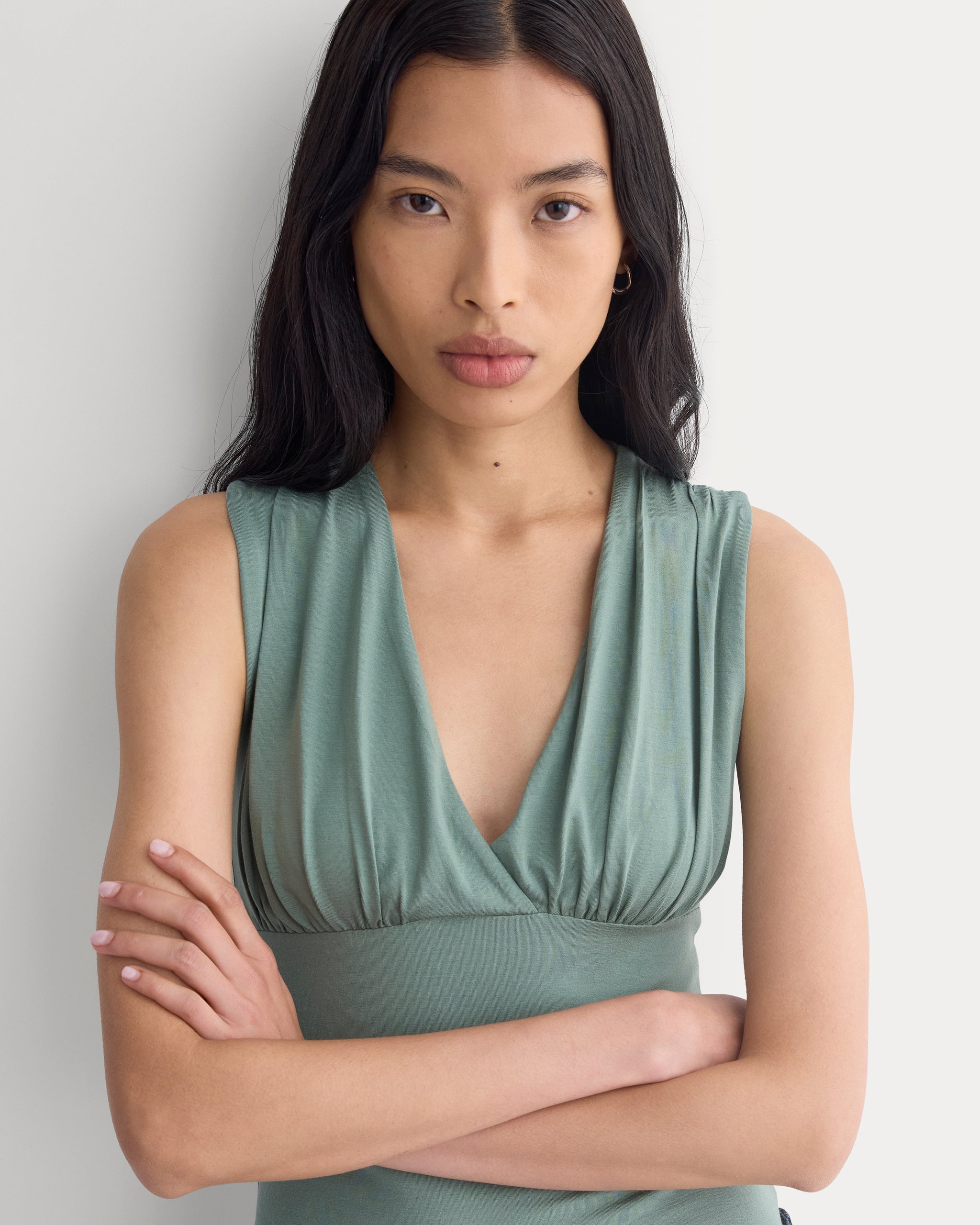 Drapey Jersey V-Neck Top | Laurel Wreath