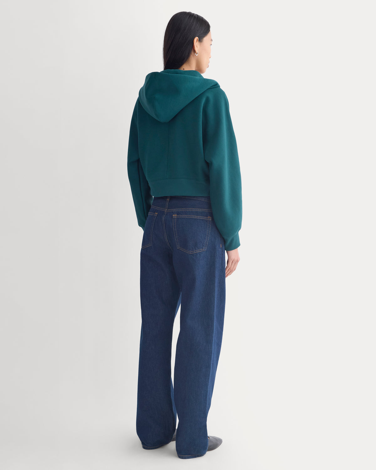 Luxe Fleece Full-Zip Cropped Hoodie | Ponderosa Pine